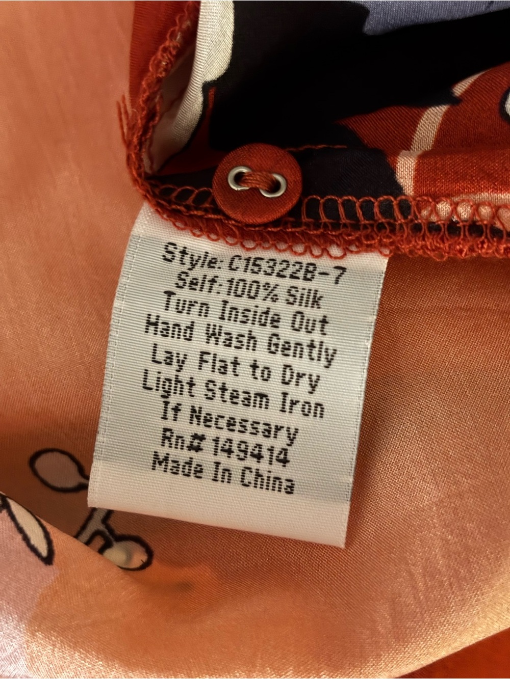 Johnny Was 100% Floral Silk Blouse Size Large - Picture 3 of 4